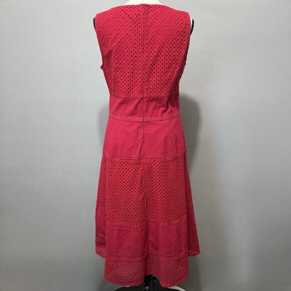 Ann Taylor Midi Dress Womens 10 Cotton Eyelet Lace Crochet Cottagecore Boho Sun - Picture 3 of 9